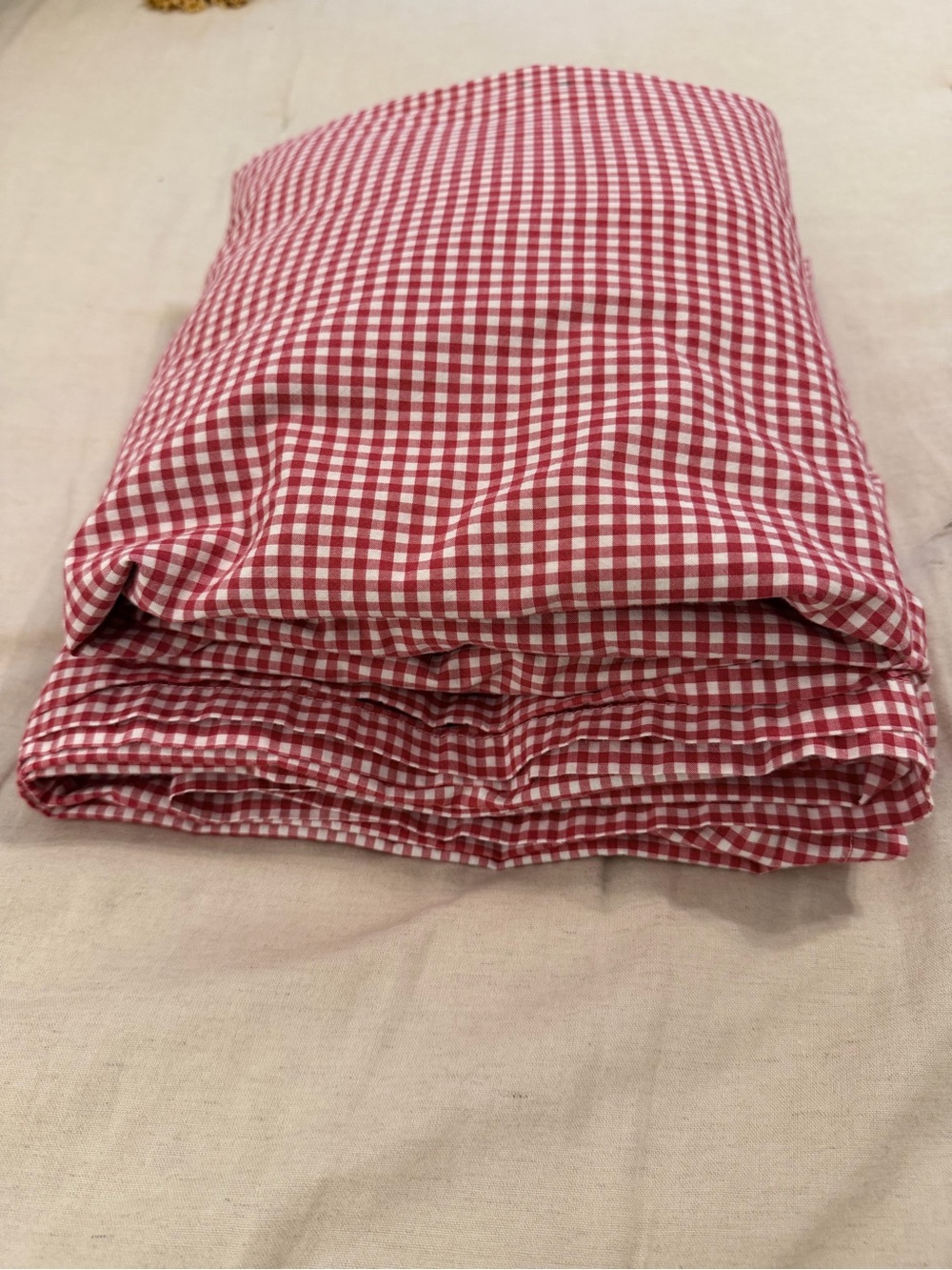 Pottery Barn Kids Twin Red Gingham Check Sheet Set 2 Pc Discontinued